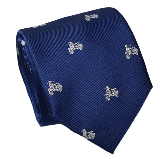 Blue Silk Tie with White Scooter