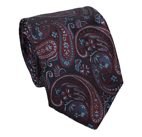 Corbata Seda Azul Marino Cachemir