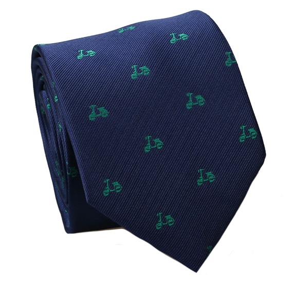 Corbata Seda Azul Vespas Verdes