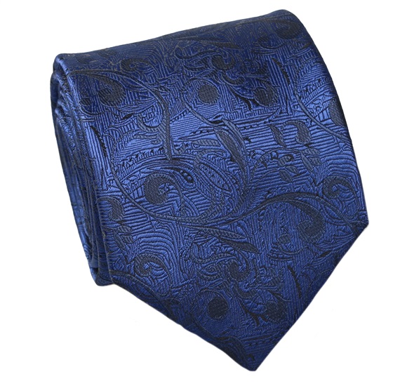 Corbata Seda Brocado Azul