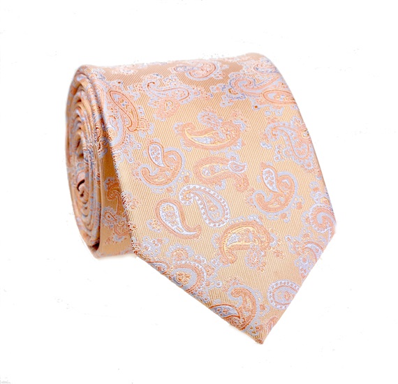Corbata Seda Cachemir Naranja