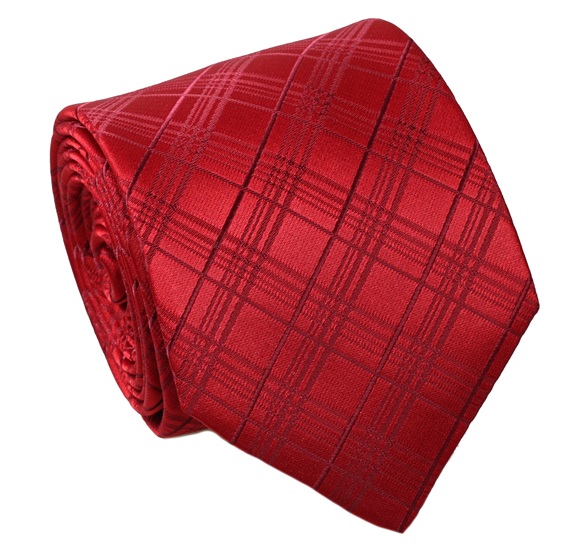 Corbata Seda Cuadros Rojos