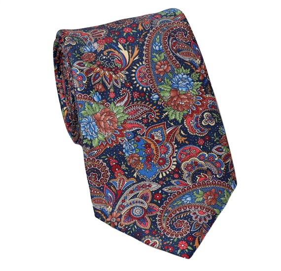 Corbata Seda Edición Especial Azul Paisley