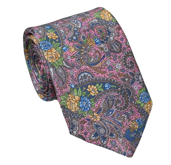 Corbata Seda Edición Especial Rosa Paisley