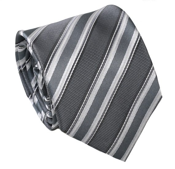Corbata Seda Gris Rayas