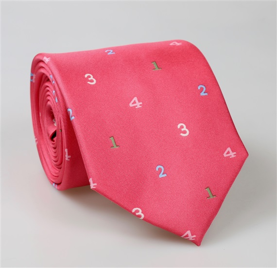 Corbata Seda Números Fucsia