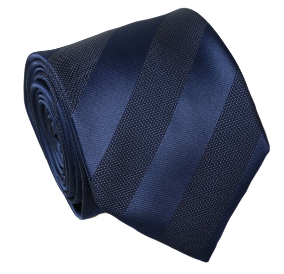 Corbata Seda Rayas Azul Marino