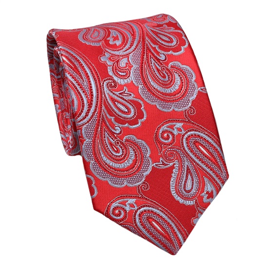 Corbata Seda Roja Cachemir