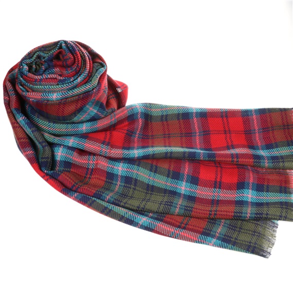 Red and Green Tartan Foulard