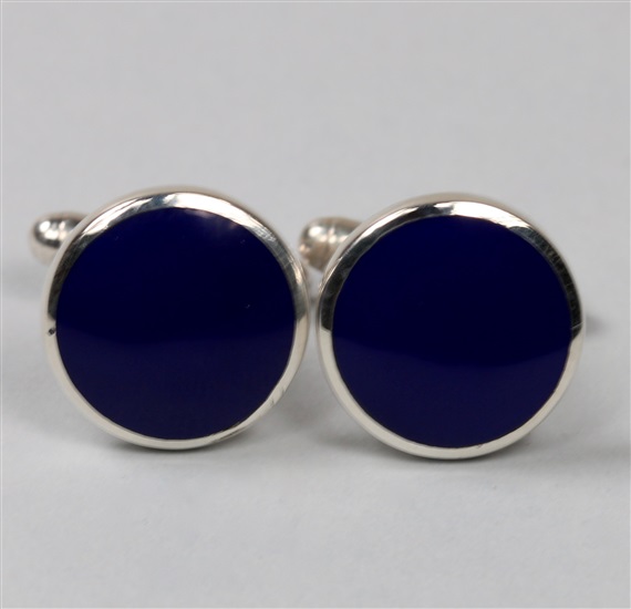 Gemelos Agata Azul Plata 925mm
