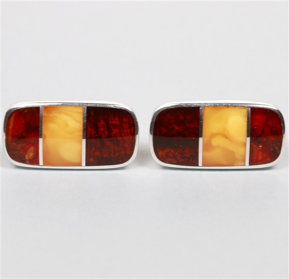 Amber Silver 925 mm Cufflinks
