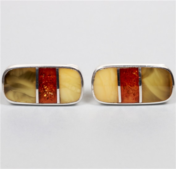 Amber Silver 925 mm Cufflinks