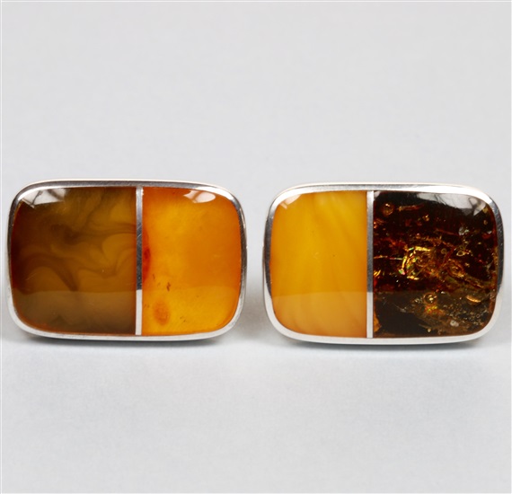 Amber Silver 925 mm Cufflinks