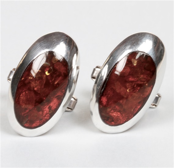 Amber Silver 925 mm Cufflinks