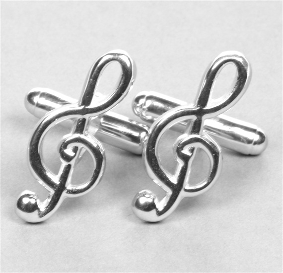Gemelos Clave de Sol Plata 925mm