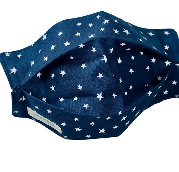 Mascarilla Reutilizable Azul con Estrellas