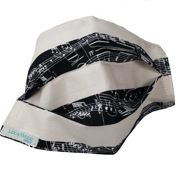 Mascarilla Reutilizable Música Blanca y Negra