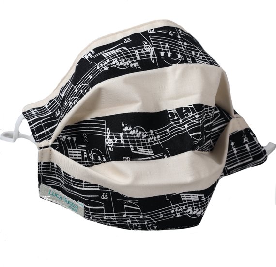 Black and White Music Reusable Face Mask
