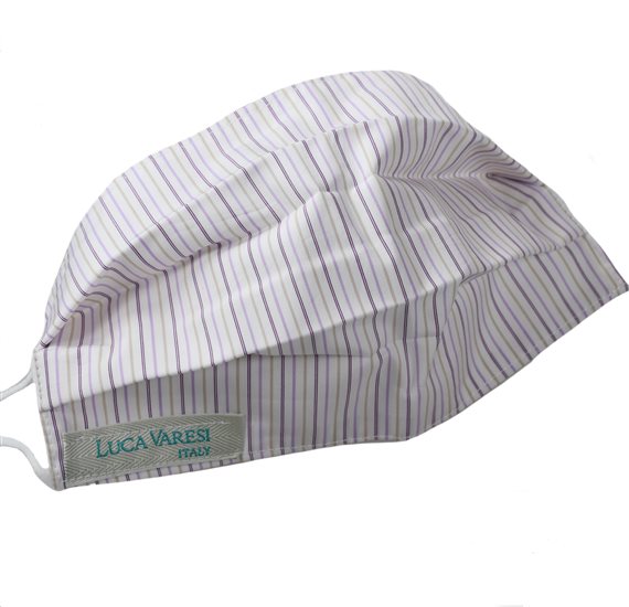 Mascarilla Reutilizable Rayas Beige y Malva