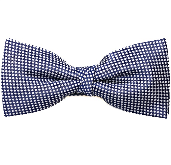 Dark Blue Dots Bow Tie with White Dots
