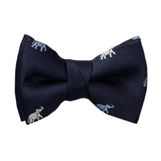 Blue Baby's Bow Tie with Elephants