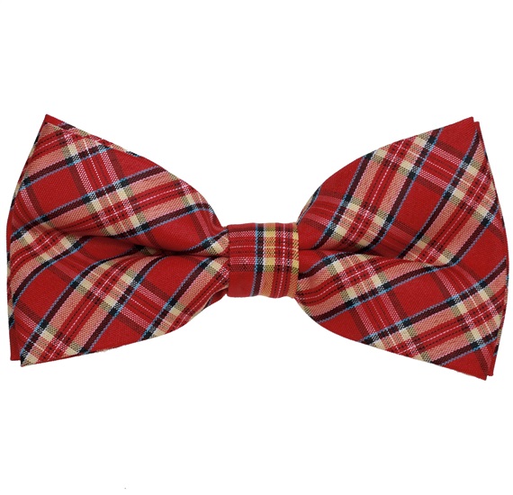 Red,Ocher and Blue Tartan Bow Tie