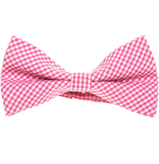 Pajarita Cuadros Vichy Fucsia y Blanco