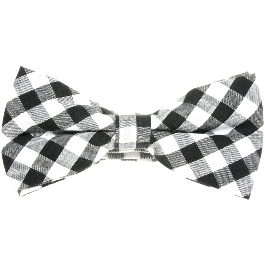 Pajarita Cuadros Vichy Negro y Blanco