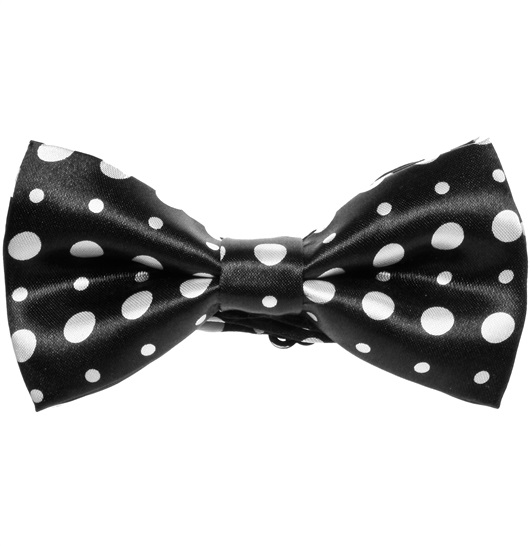 Black Bow Tie with White Dots
