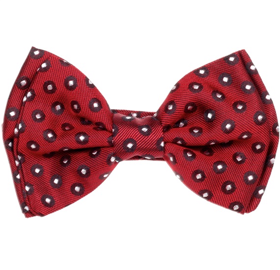 Garnet Silk Boys' Bow Tie with White Dots