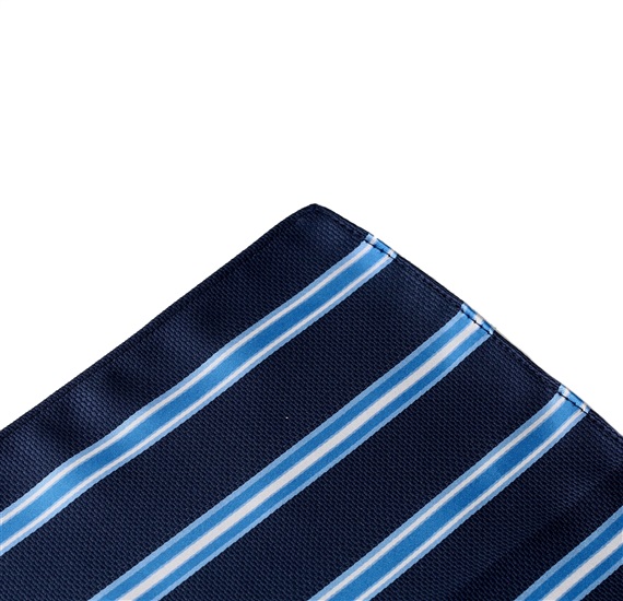 Pañuelo Bolsillo Azul con Rayas