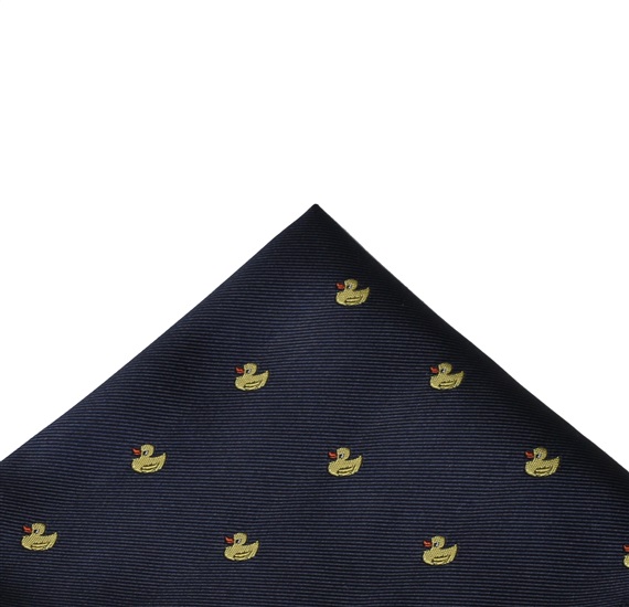 Pañuelo Bolsillo Azul Marino con Patos