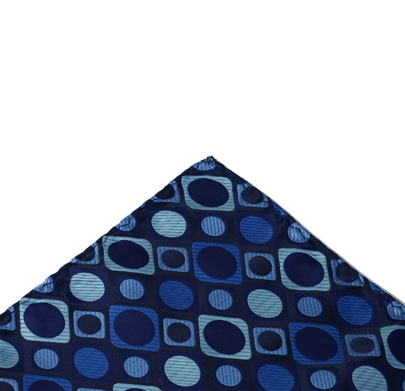 Dark Blue Squares Pocket Square