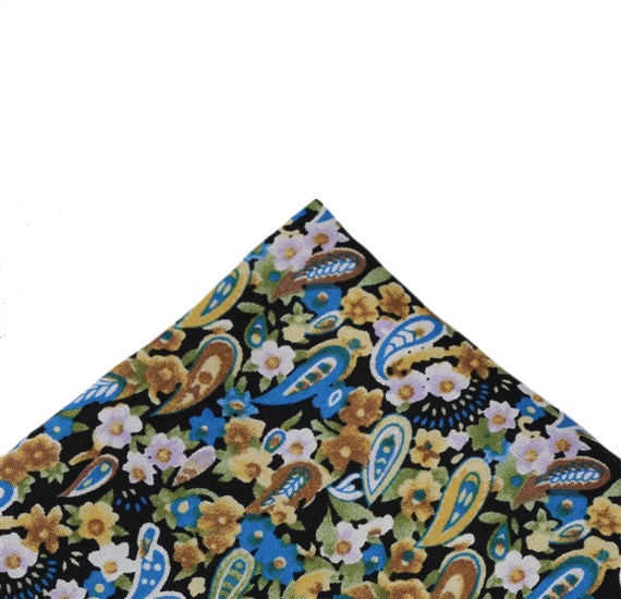 Pañuelo Bolsillo Flores y Cachemir Verde