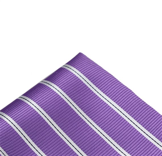 Pañuelo Bolsillo Malva Rayas Blancas