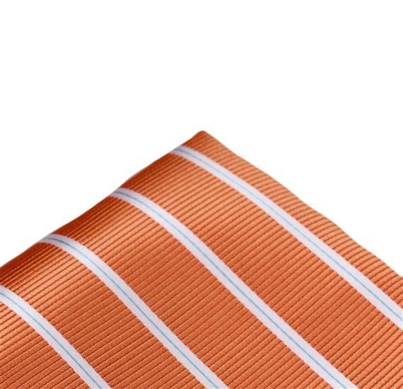 Pañuelo Bolsillo Naranja Rayas Blancas