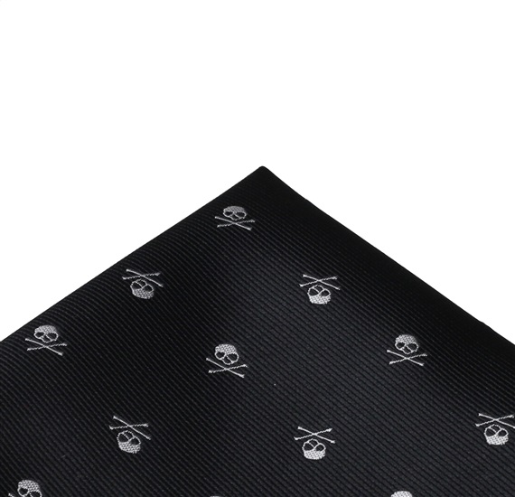 Pañuelo Bolsillo Negro con Calaveras