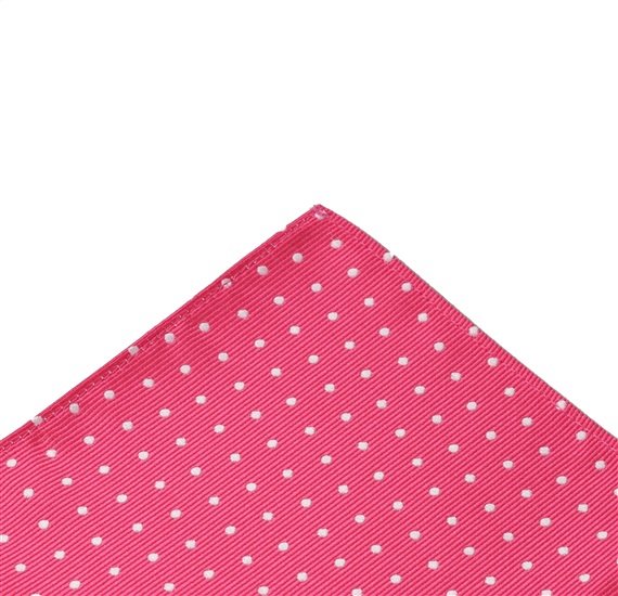 Pañuelo Bolsillo Rosa con Lunares Blancos