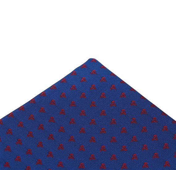 Pañuelo de Bolsillo Azul Calaveras Rojas