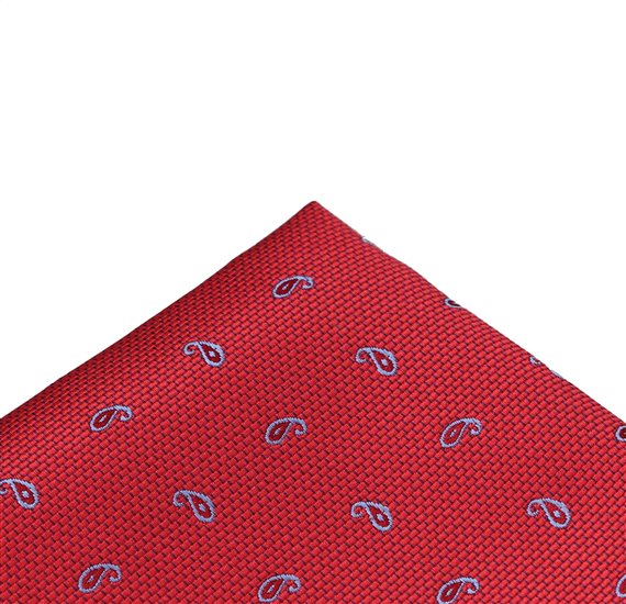 Pañuelo de Bolsillo Rojo Paisley Azul