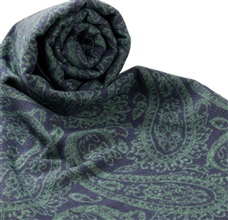 Bufanda Azul Marino Cachemir Verde