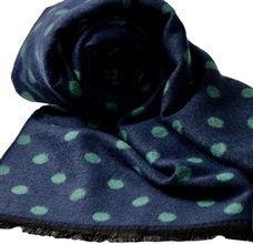 Bufanda Azul Marino Lunares Verdes