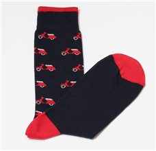 Blue Men's Socks with Red Scooters