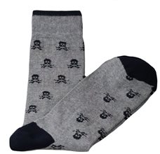 Calcetines Caballero Grises Calaveras Azules