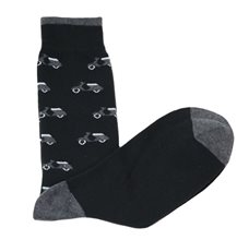 Black Men's Socks with Grey Scooters