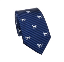 Corbata Azul Caballos Blancos