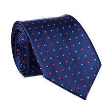 Corbata Azul Marino con Margaritas