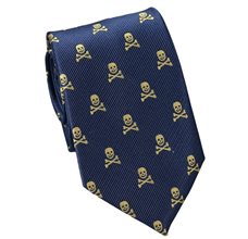 Corbata Cadete Azul Calaveras Amarillas
