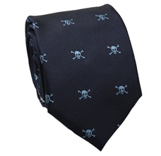 Corbata Cadete Azul Marino con Calaveras