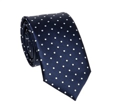Corbata Cadete Azul Marino Lunares Blancos